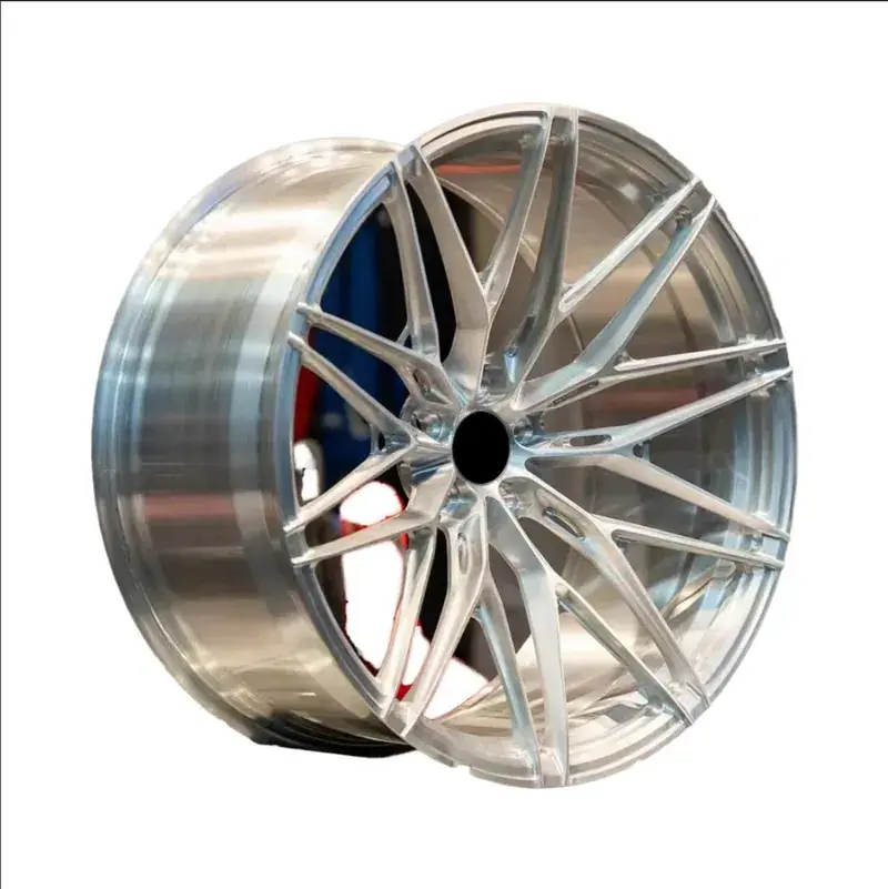 Forged monoblock wheel, brushed silver